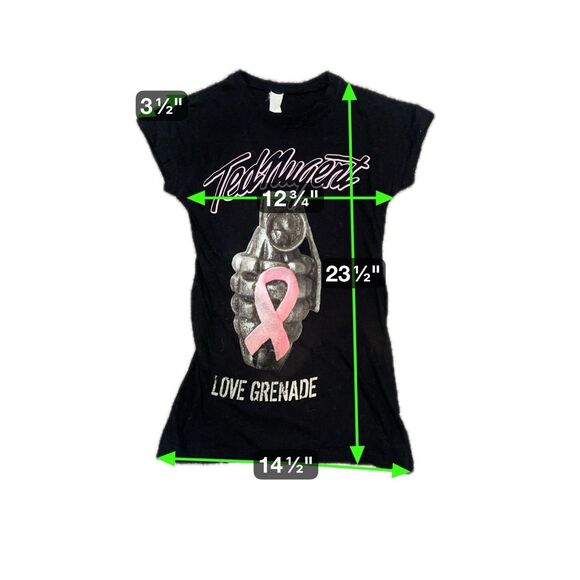 TED NUGENT LOVE GRENADE ALBUM COVER WOMEN'S BLACK CONCERT T-SHIRT SIZE M - Picture 2 of 6